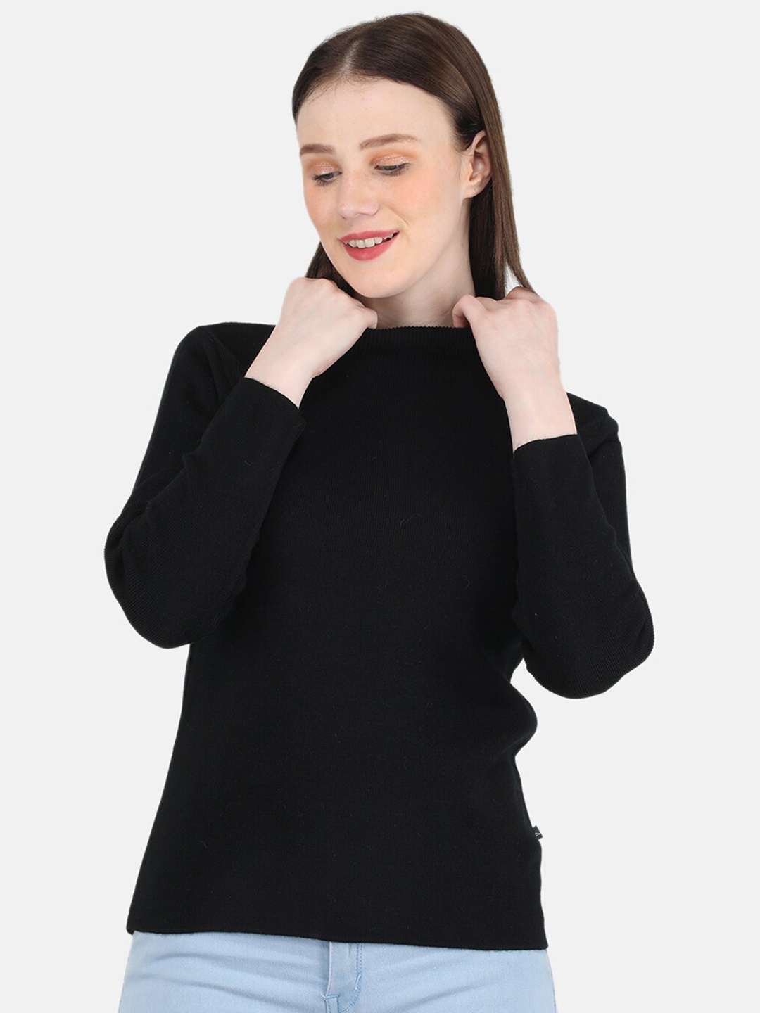 

Monte Carlo High Neck Wool Top, Black