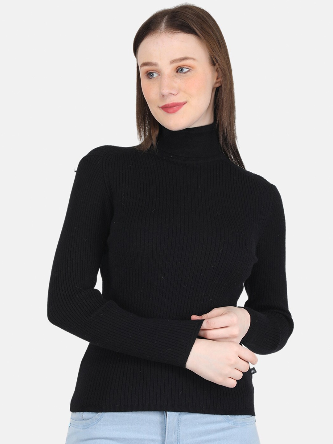 

Monte Carlo High Neck Wool Top, Black