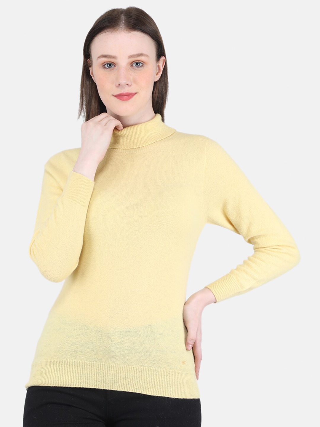 

Monte Carlo Women Turtle Neck Pullover Wool Sweater, Yellow