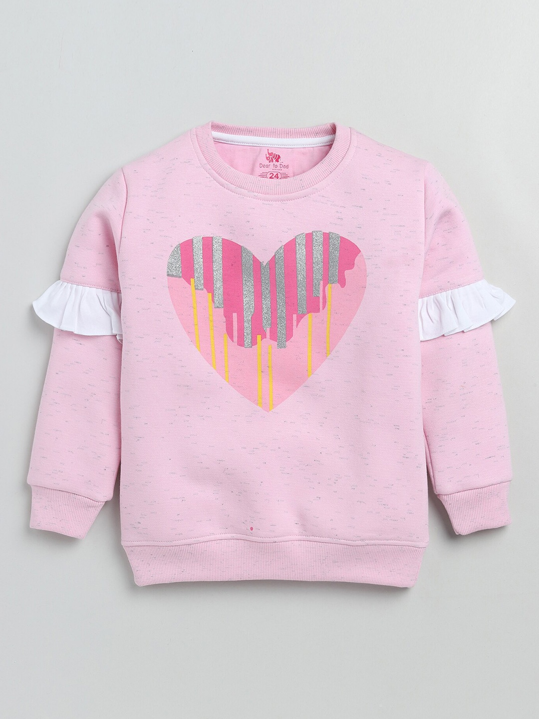 

Dear to Dad Girls Printed Cotton Sweatshirt, Pink