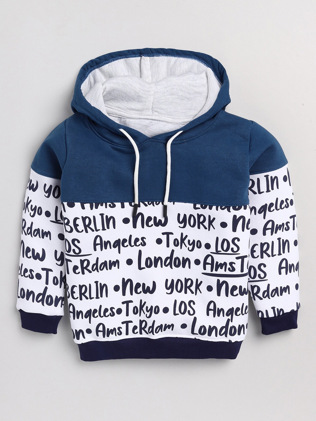 

Dear to Dad Boys Printed Hooded Cotton Sweatshirt, Blue