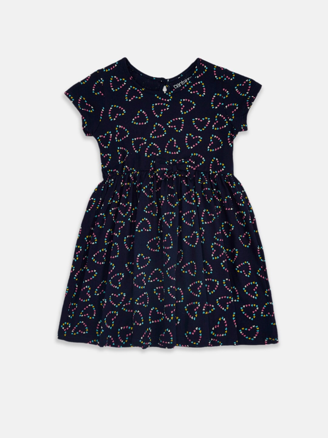 

Pantaloons Junior Conversational Printed Fit & Flare Dress, Navy blue