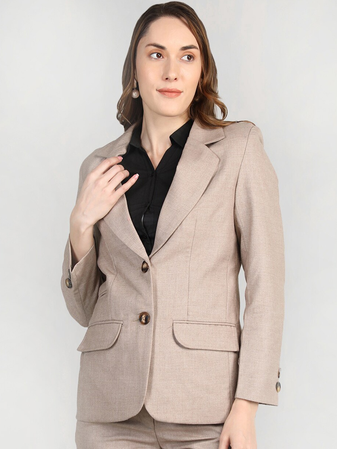 

Dlanxa Women Single-Breasted Formal Blazer, Khaki