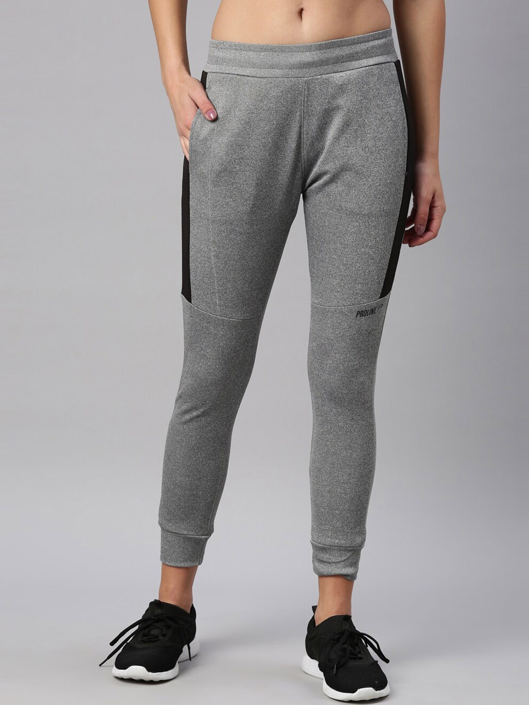 

Proline Active Women Colourblocked Cotton Joggers, Grey