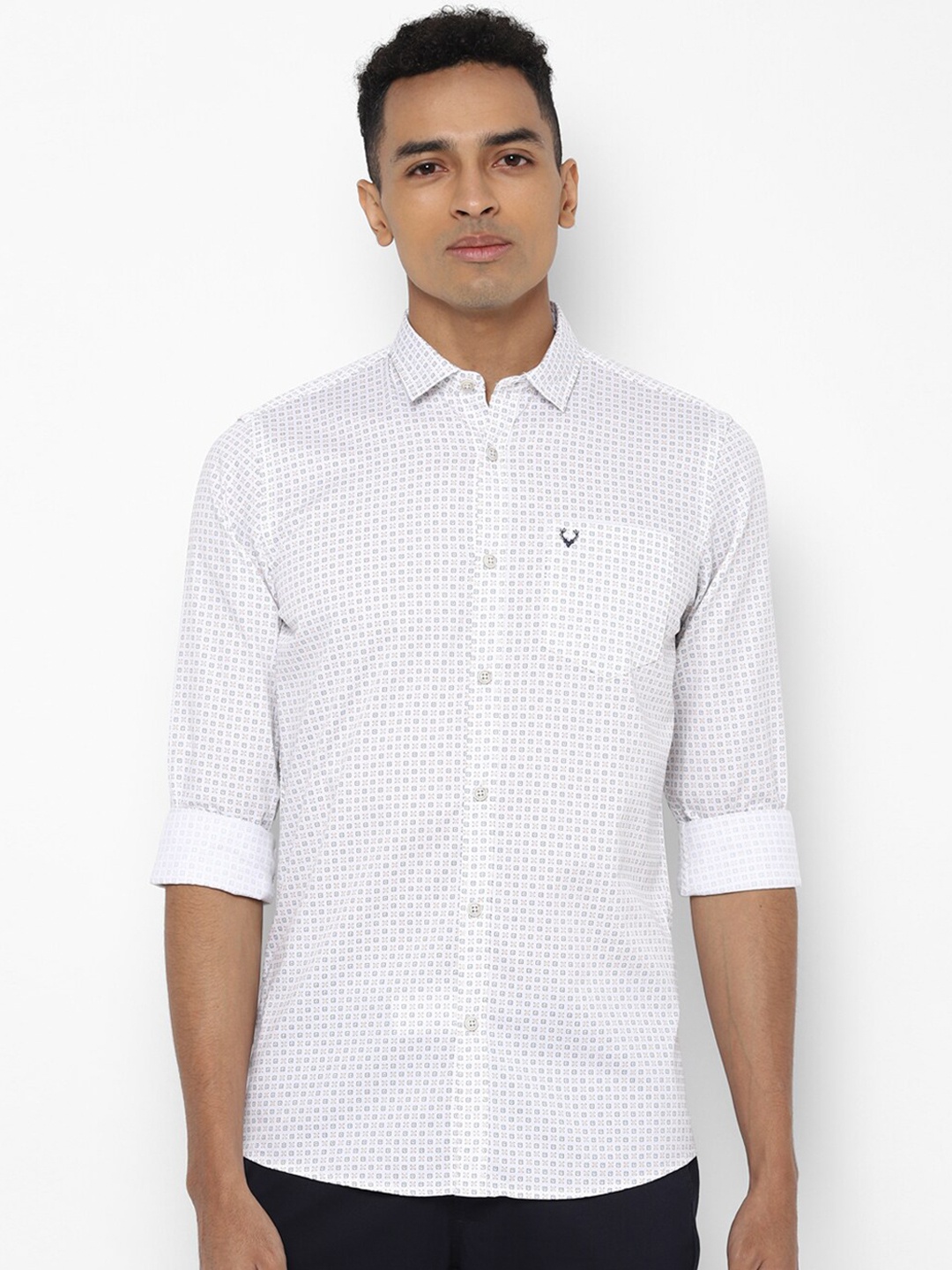 

Allen Solly Men Printed Pure Cotton Casual Shirt, White