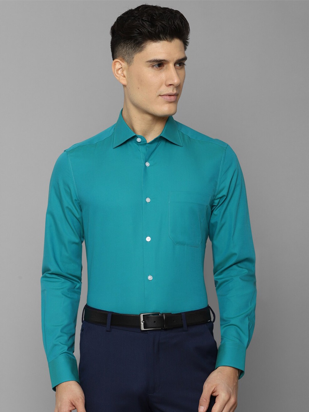 

Louis Philippe Men Cotton Solid Slim Fit Formal Shirt, Blue