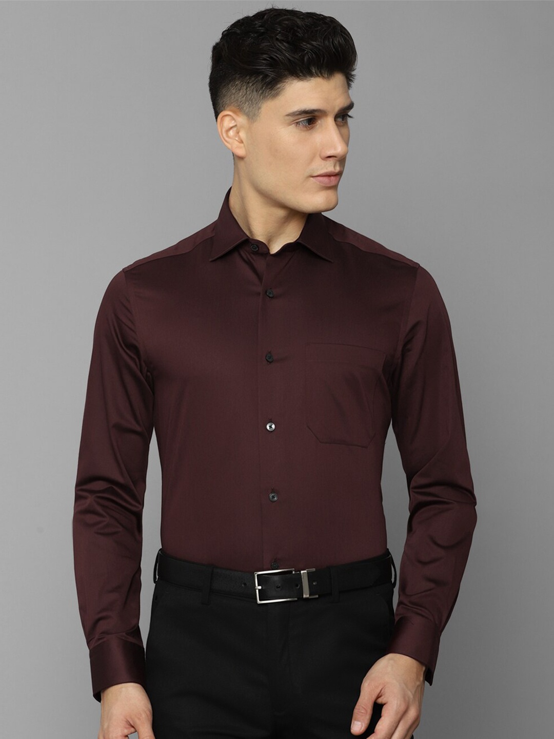 

Louis Philippe Men Brown Slim Fit Pure Cotton Formal Shirt