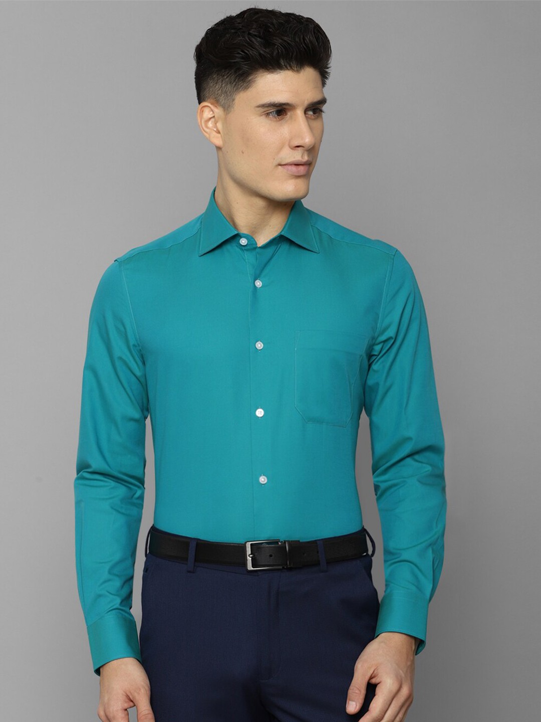 

Louis Philippe Men Pure Cotton Slim Fit Formal Shirt, Blue