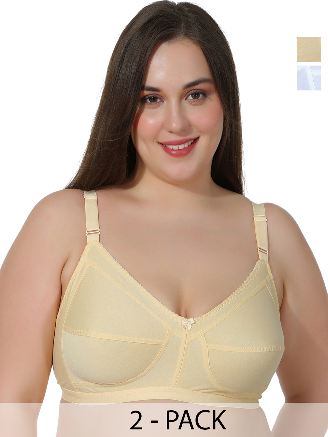 

Leading Lady Plus Size Pack of 2 Non-Wired All Day Comfort T-shirt Bra, White