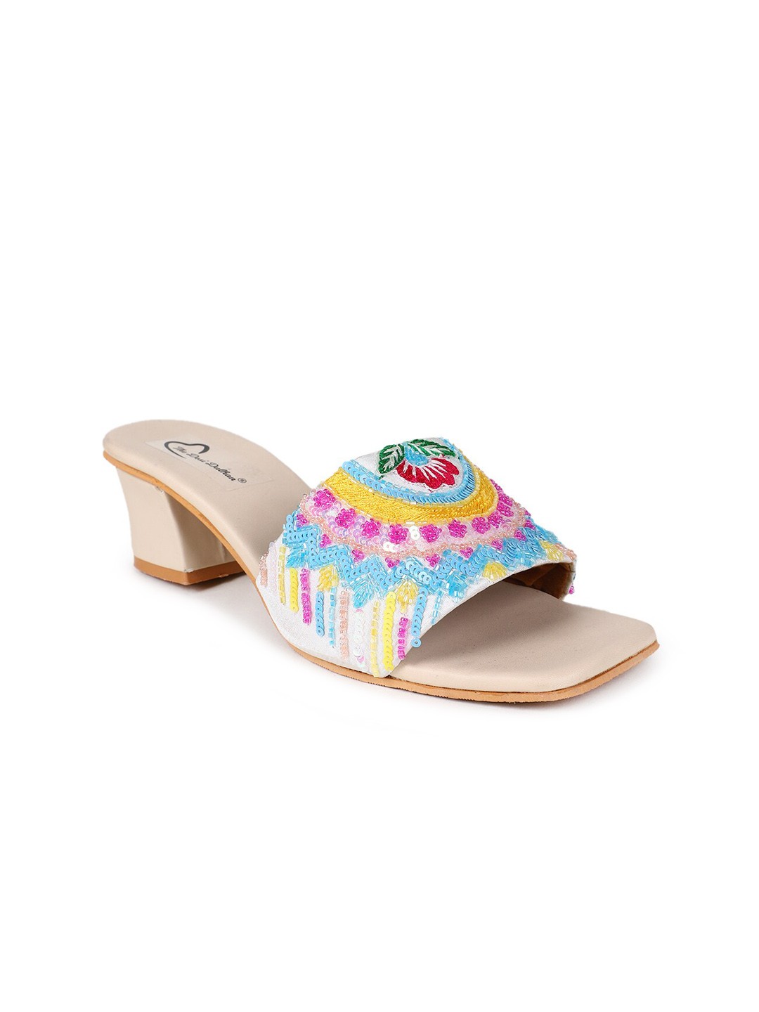 

The Desi Dulhan Embellished Ethnic Block Heels, Pink