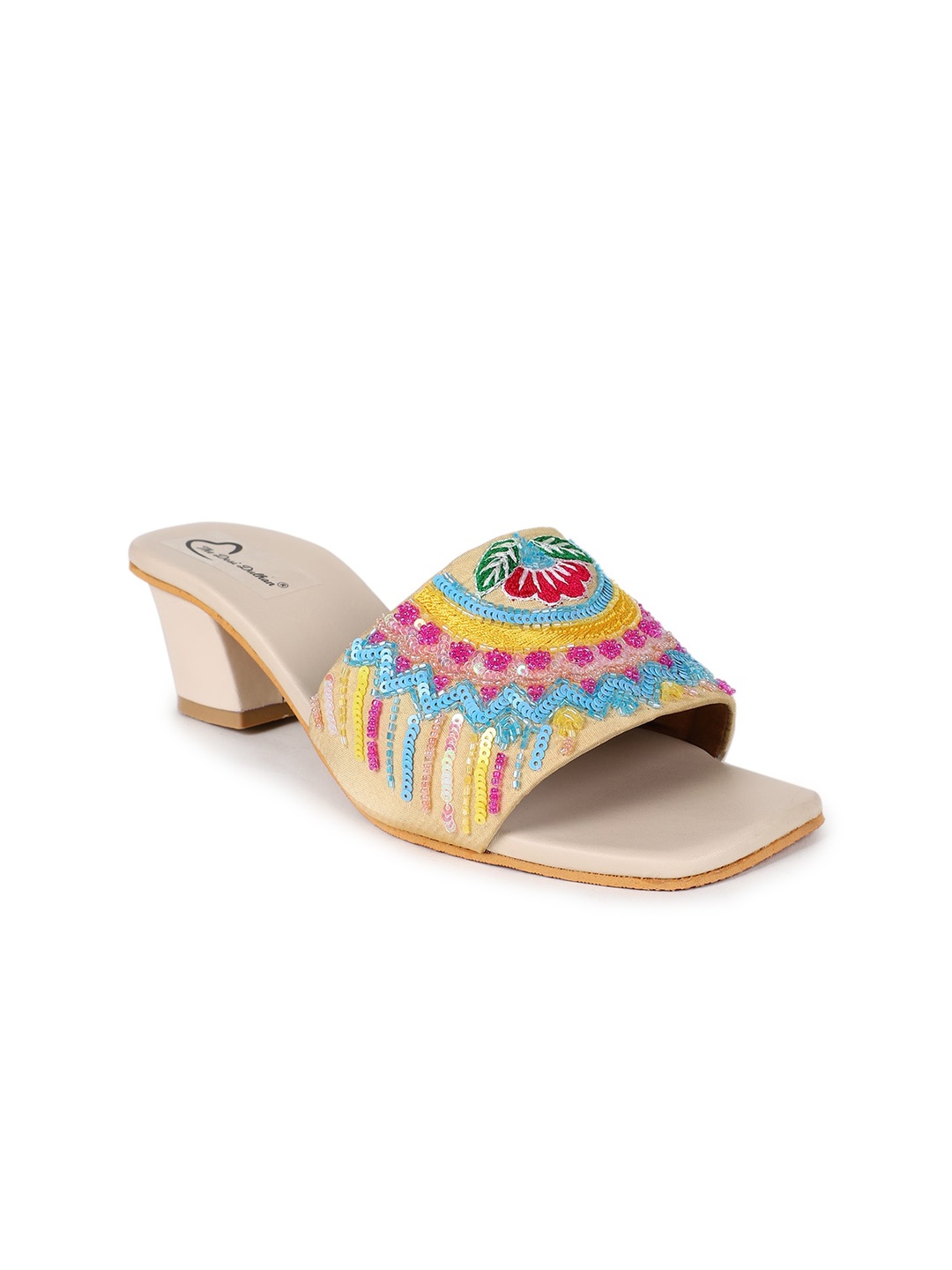 

The Desi Dulhan Embellished Ethnic Block Heels, Gold