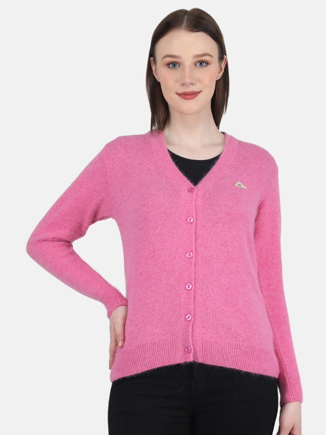 

Monte Carlo Women Woolen Cardigan Sweater, Pink