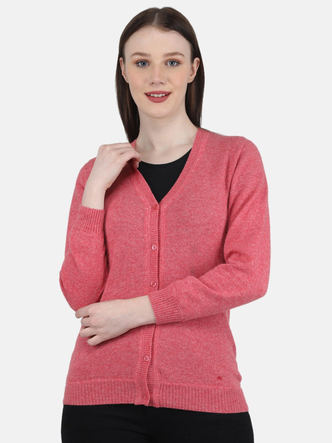 

Monte Carlo Women Woolen Cardigan Sweater, Pink