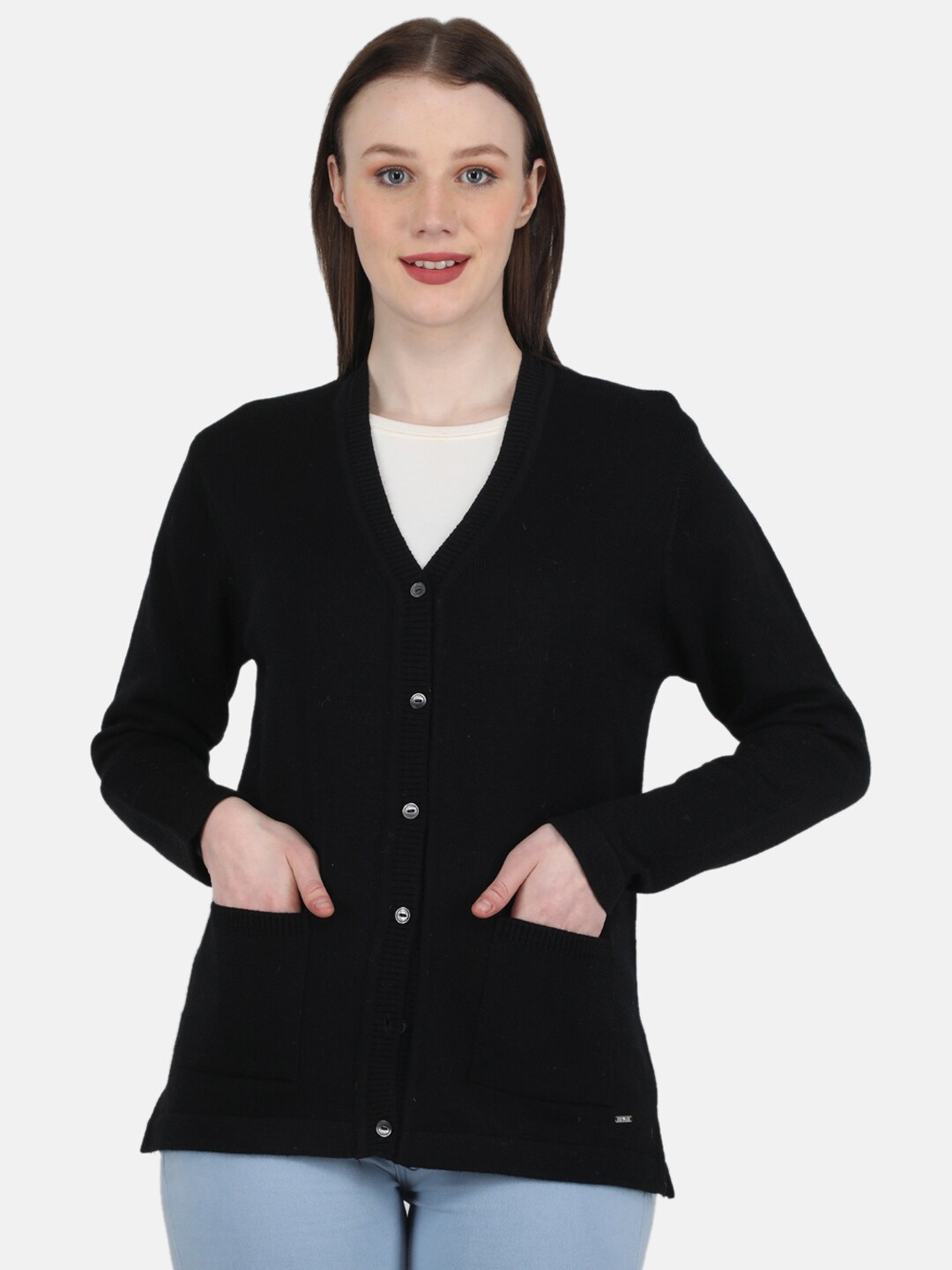 

Monte Carlo Women Woolen Cardigan Sweater, Black