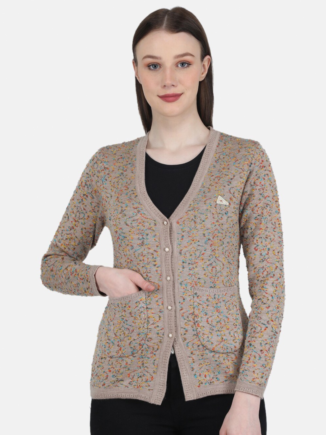 

Monte Carlo Women Cable Knit Cardigan, Beige