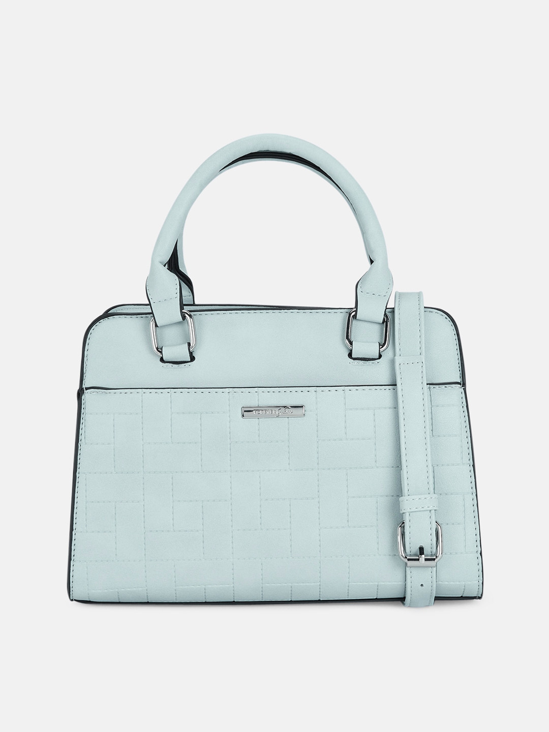 

Forever Glam by Pantaloons Women Geometric PU Structured Handheld Bag with Quilted, Blue