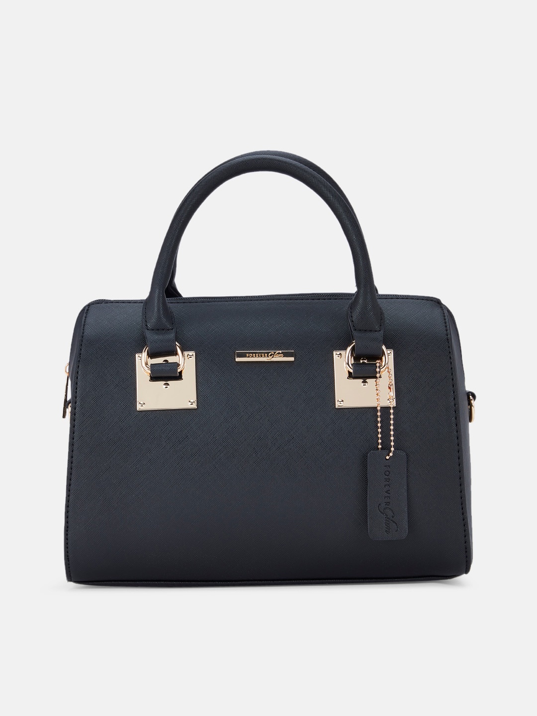 

Forever Glam by Pantaloons Women Textured PU Structured Satchel, Black