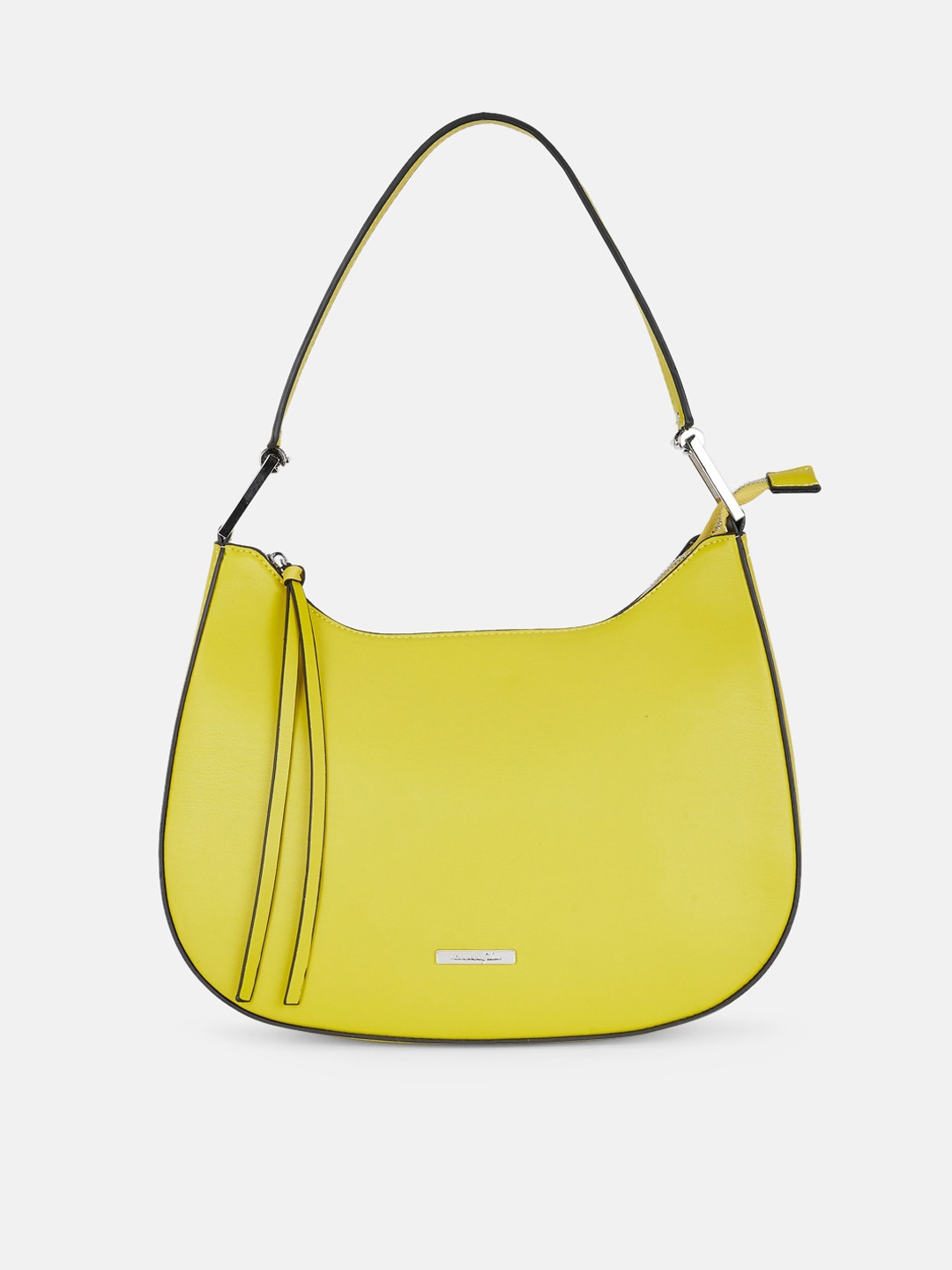 

Forever Glam by Pantaloons PU Structured Hobo Bag with Tasselled, Lime green