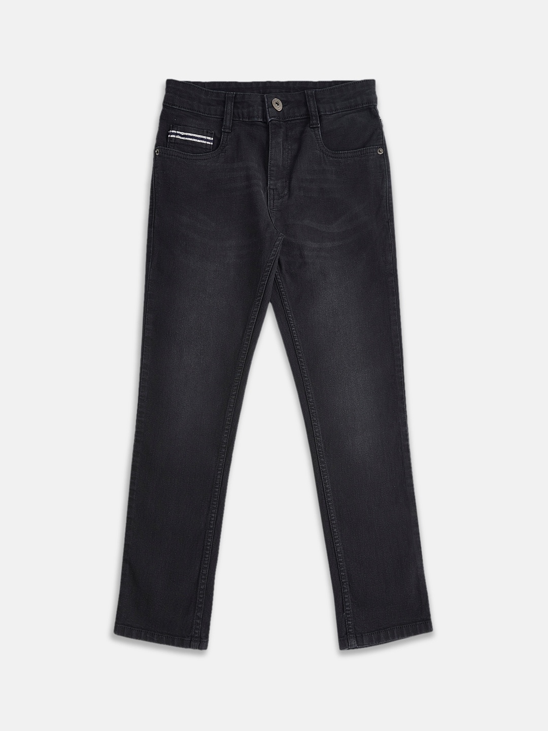 

Pantaloons Junior Boys Tapered Fit Light Fade Cotton Jeans, Black