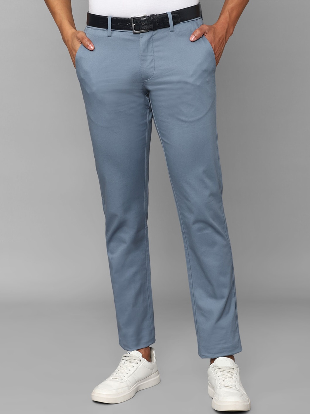 

Allen Solly Men Cotton Slim Fit Trousers, Blue