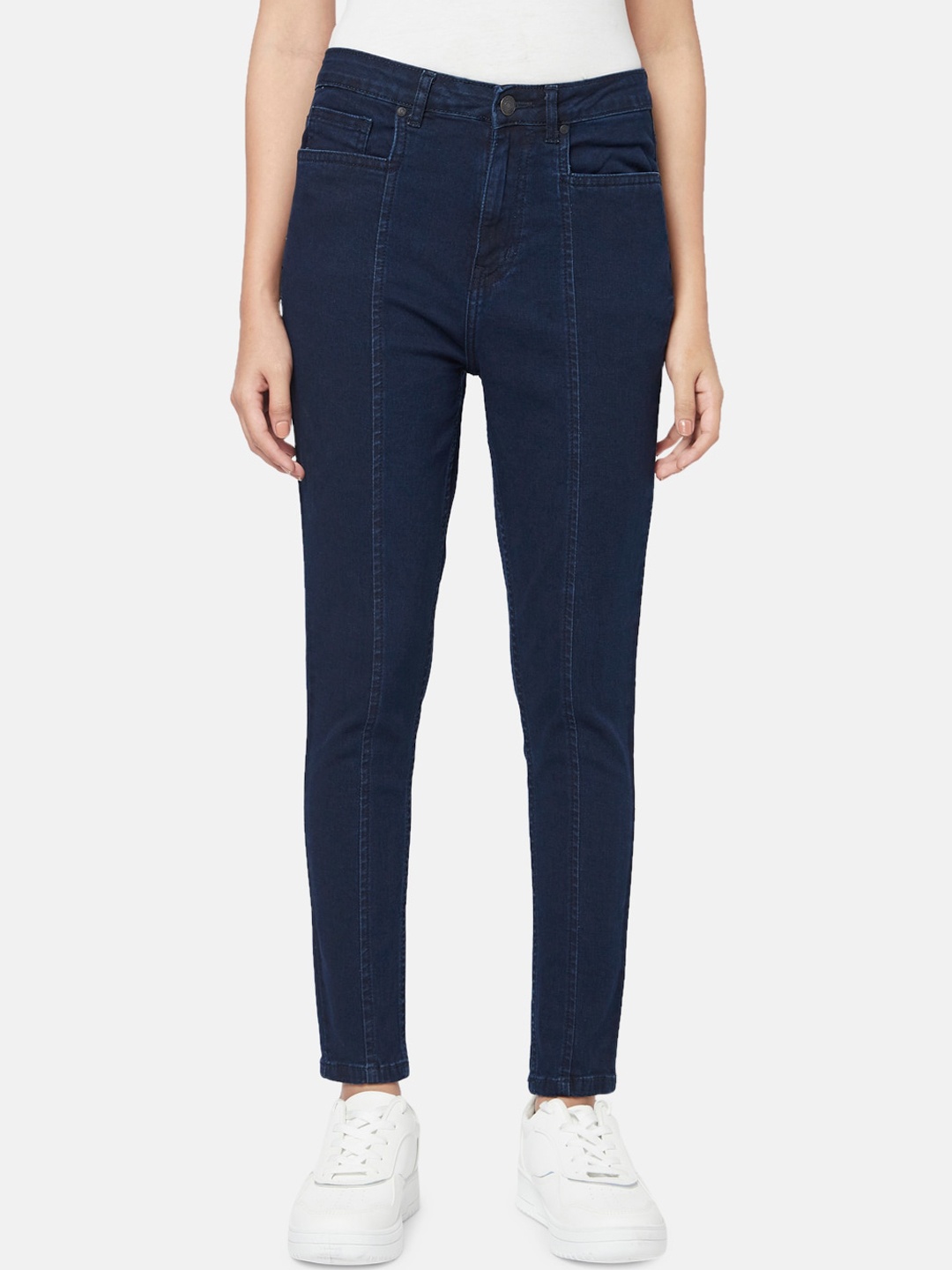 

People Women Skinny Fit Cotton Jeans, Blue