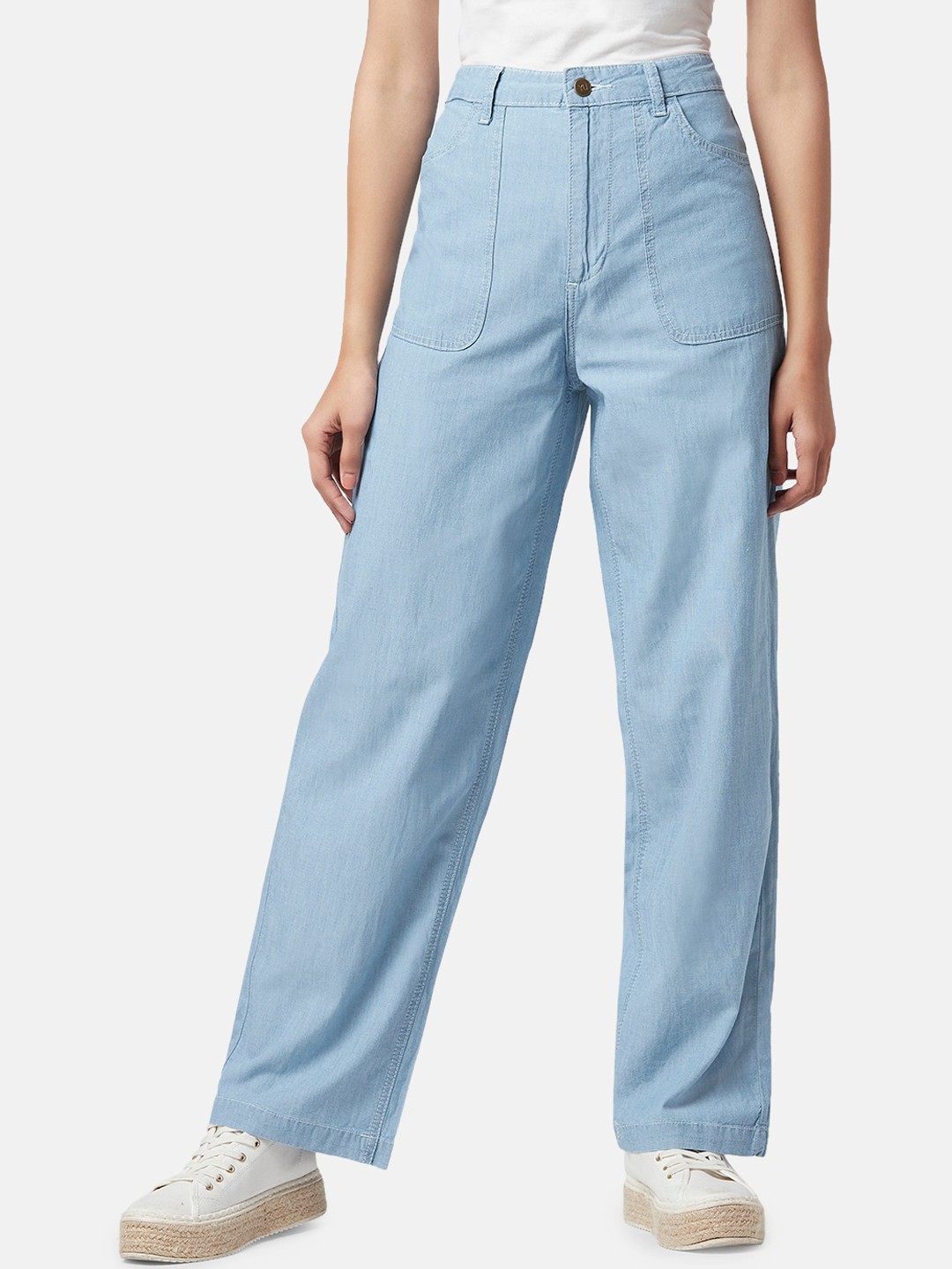 

YU by Pantaloons Women Relaxed Fit Cotton Jeans, Blue