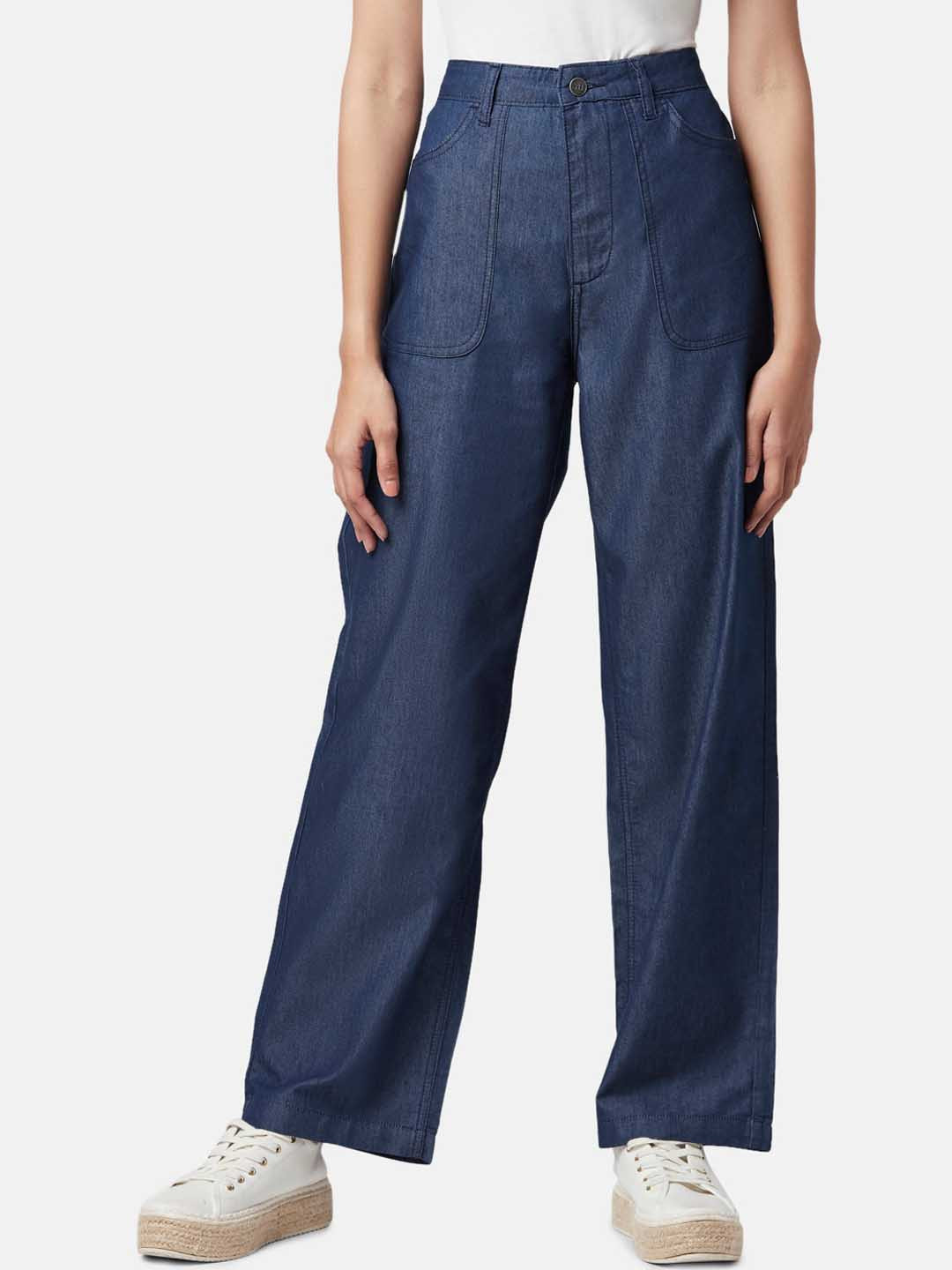 

YU by Pantaloons Women Relaxed Fit Cotton Jeans, Navy blue