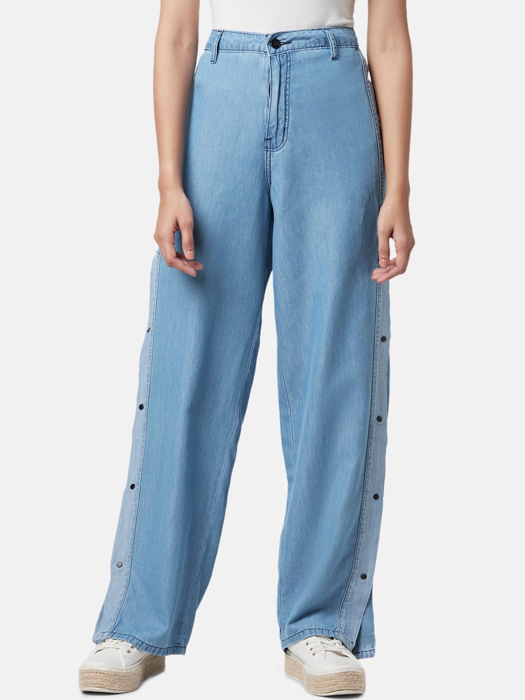 

YU by Pantaloons Women Relaxed Fit High-Rise Cotton Jeans, Blue