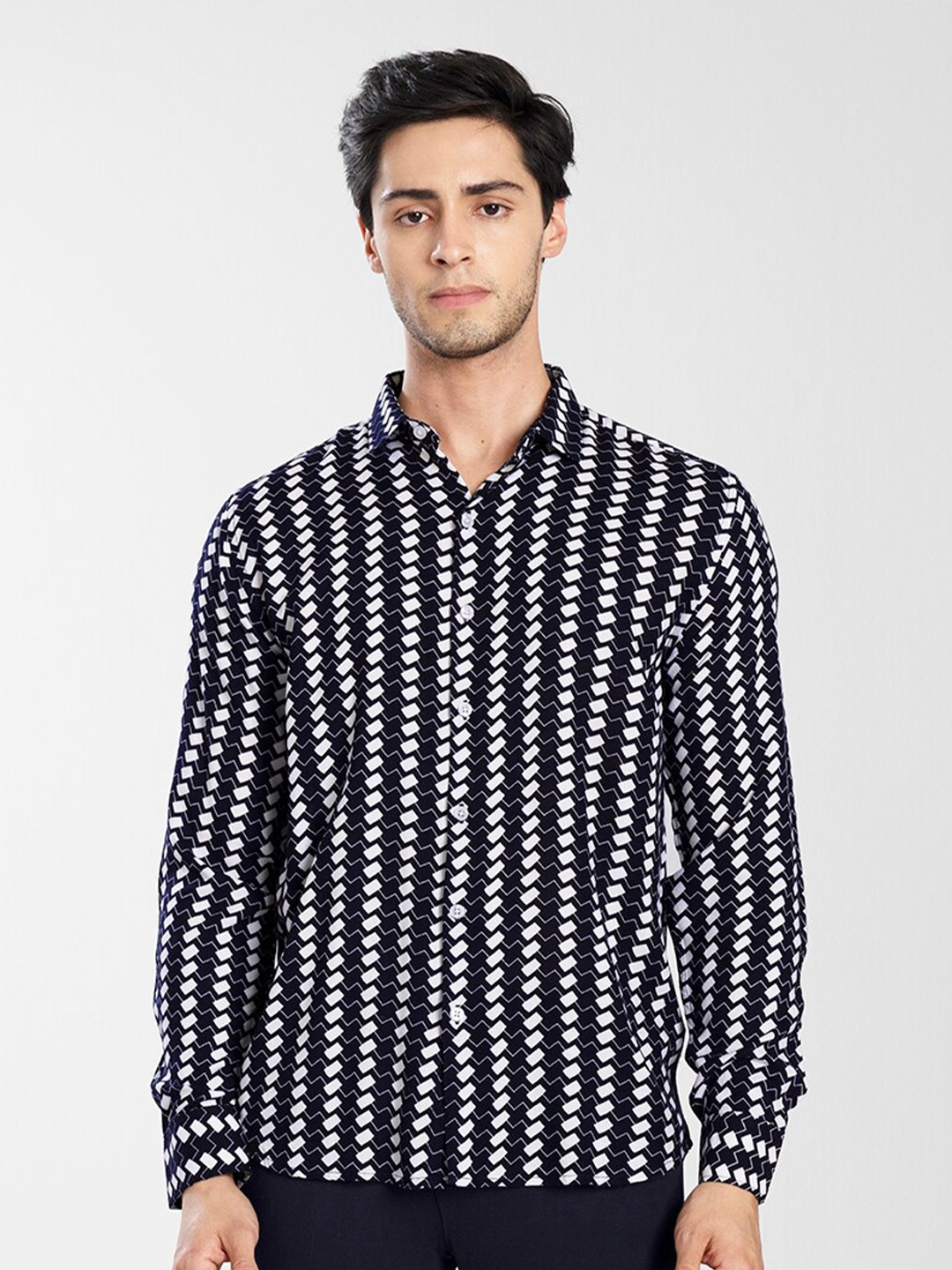 

Snitch Men Slim Fit Printed Casual Shirt, Blue