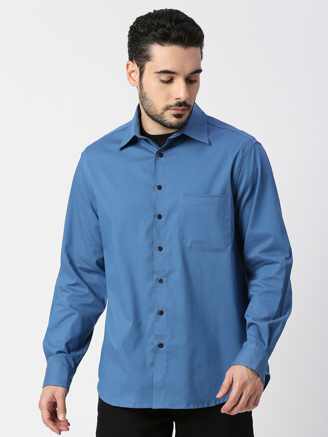 

Blamblack Men Cotton Casual Shirt, Blue