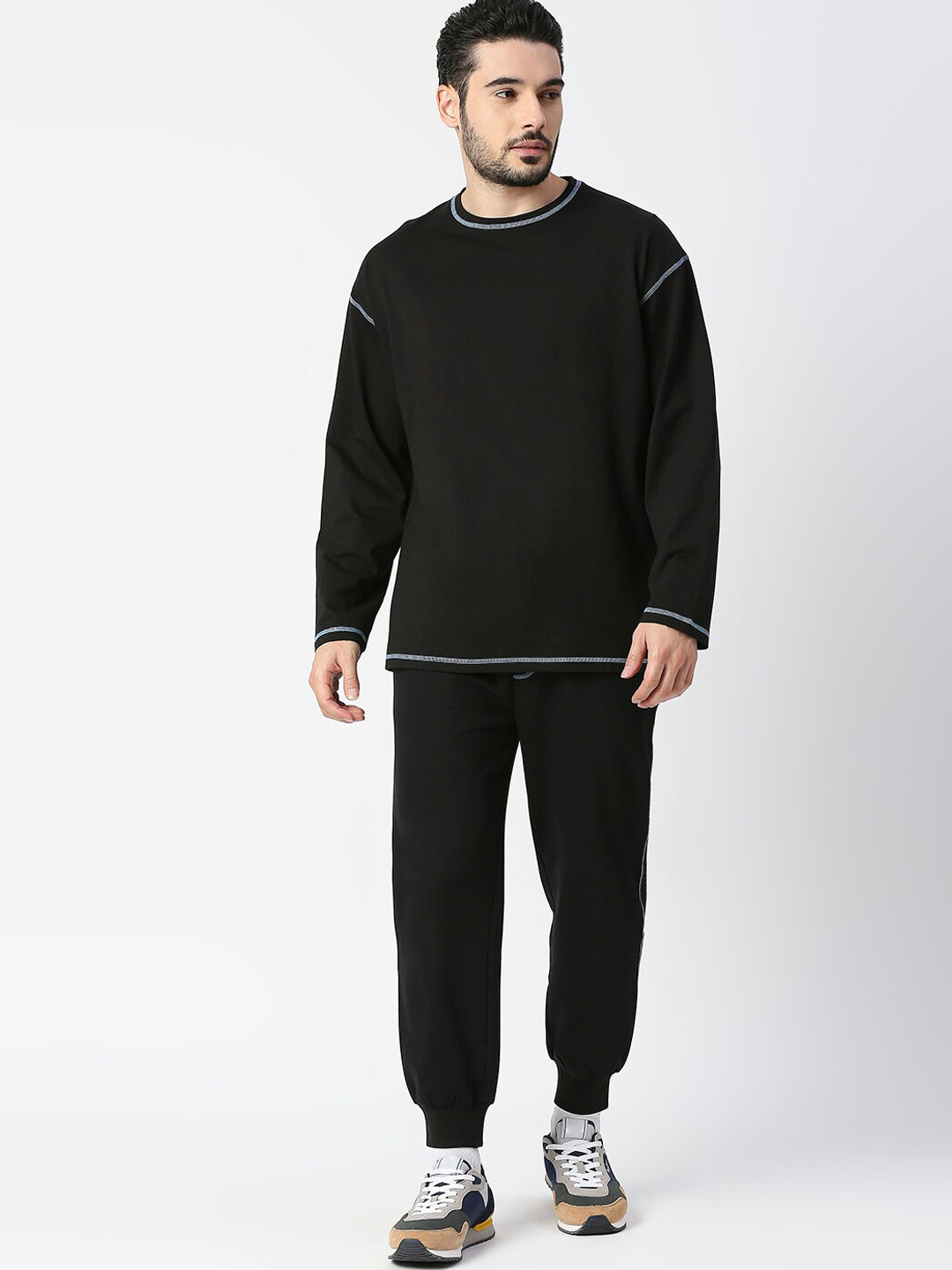 

Blamblack Men T-shirt & Jogger Co-Ords, Black