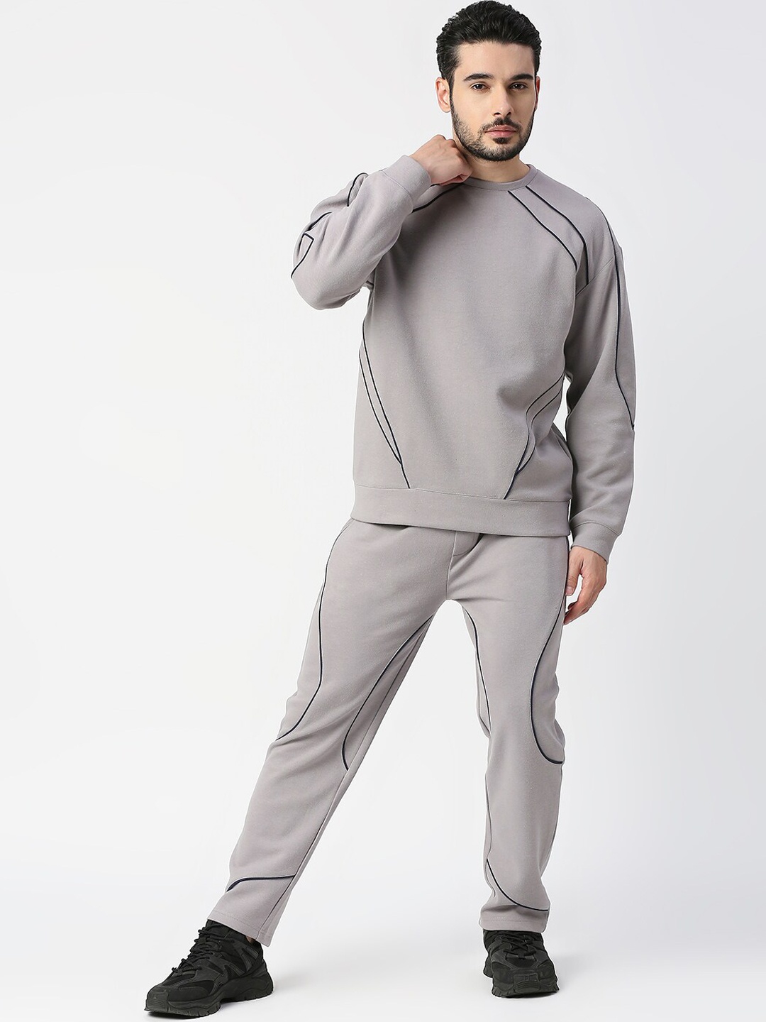 

Blamblack Men Comfort Co-Ords, Grey