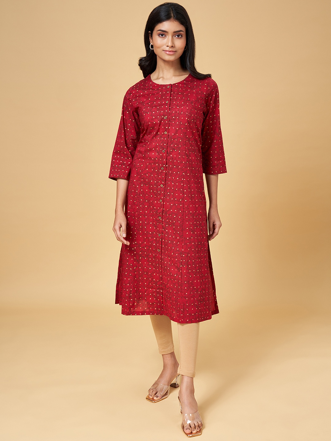 

YU by Pantaloons Women Ethnic Motifs Kurta, Red