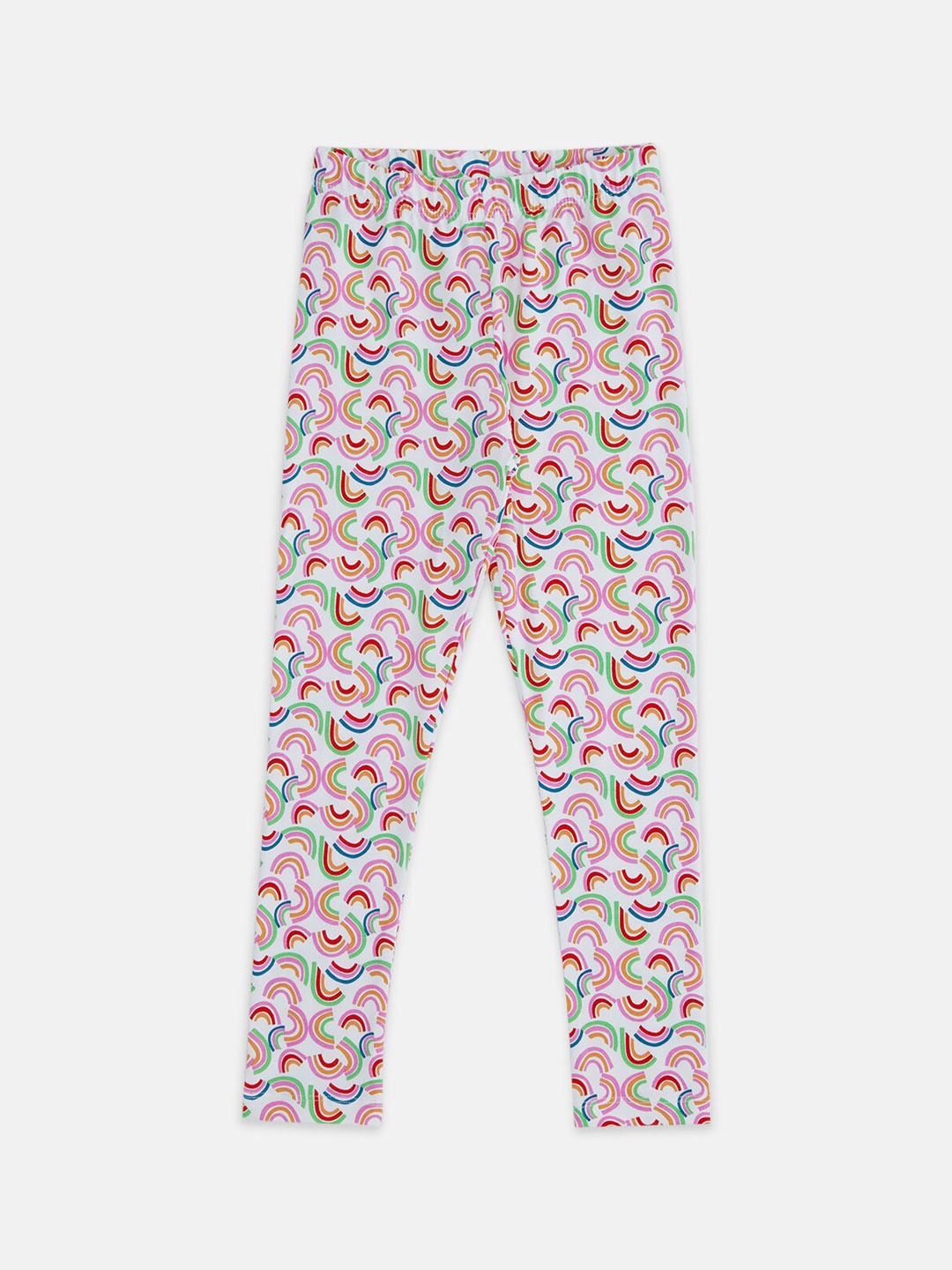 

Pantaloons Junior Girls Printed Cotton Ankle-Length Leggings, White