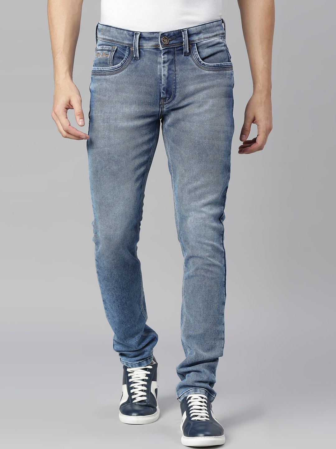 

ROCKING SWAMY Men Blue Heavy Fade Stretchable Cotton Jeans