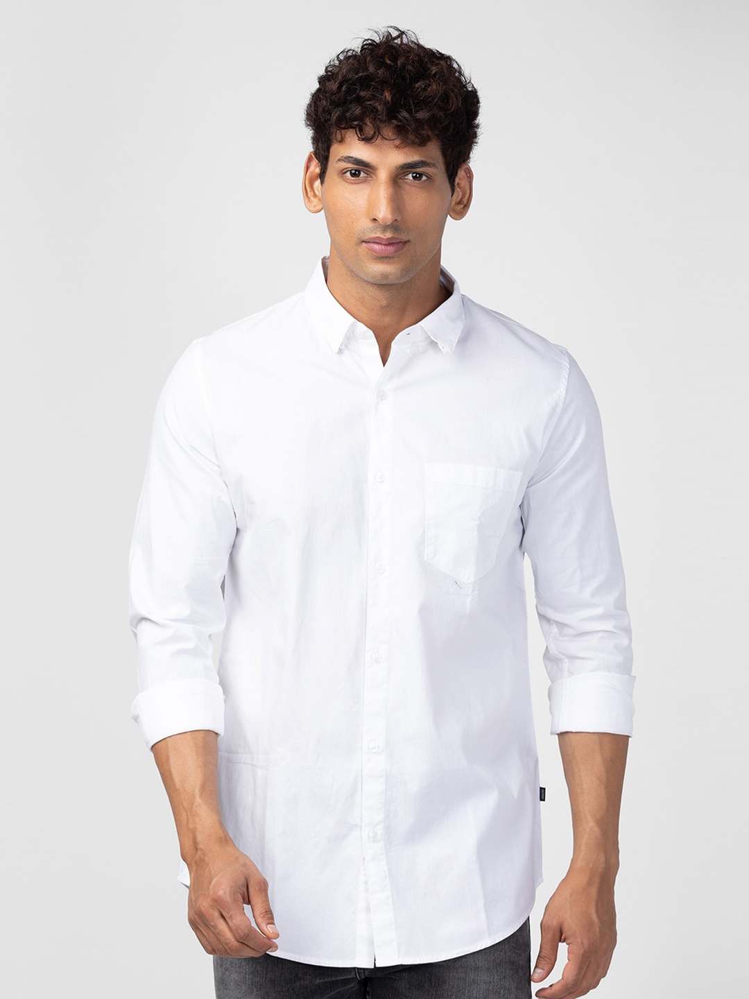 

SPYKAR Men Cotton Solid Classic Slim Fit Casual Shirt, White