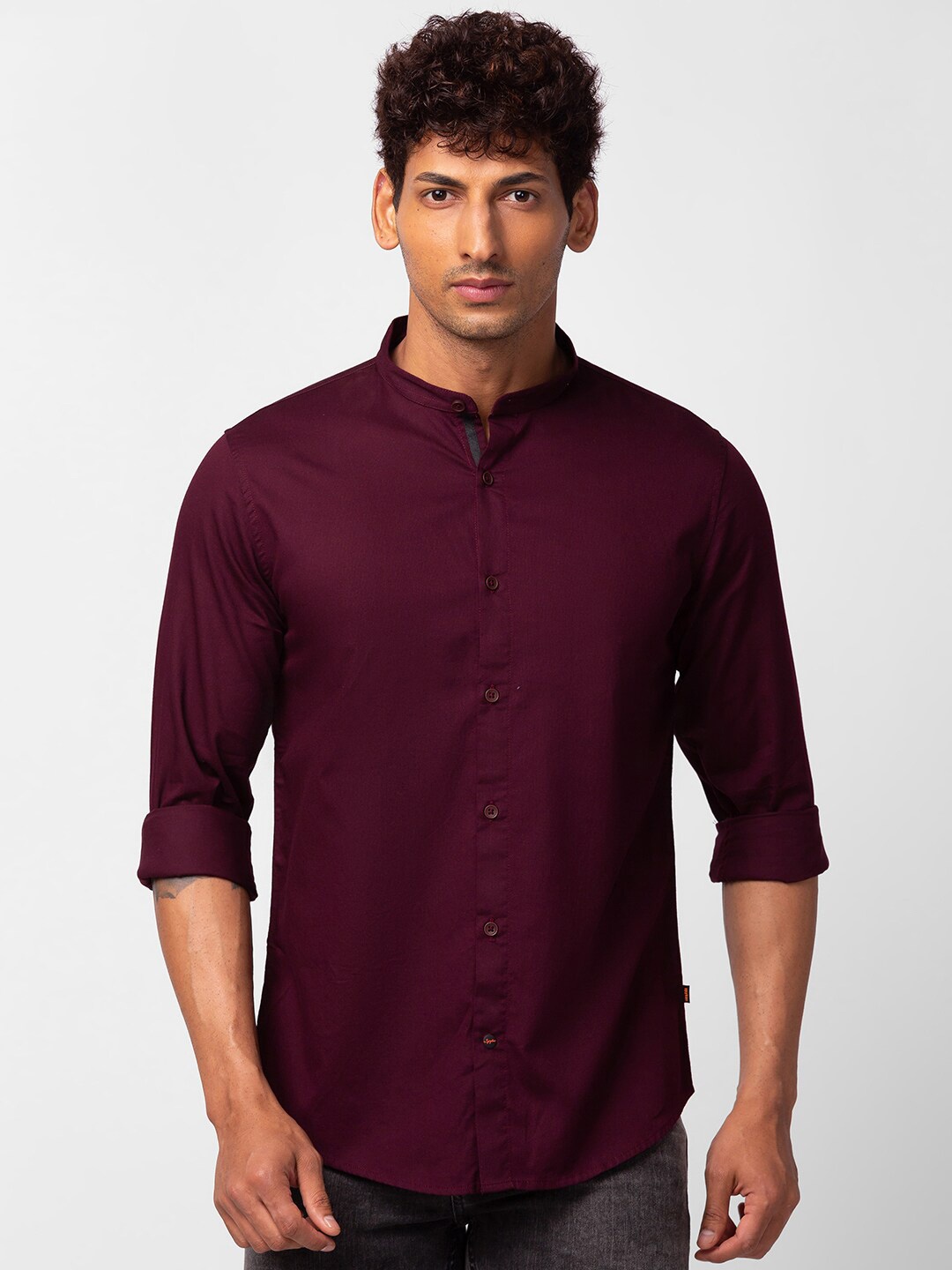 

SPYKAR Men Classic Slim Fit Cotton Casual Shirt, Red