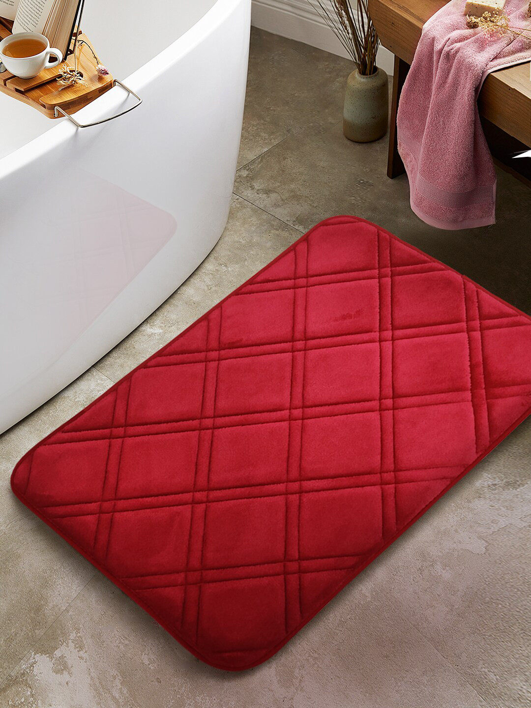 

BIANCA Red 2000 GSM Memory Foam Anti-Slip Bath Rug