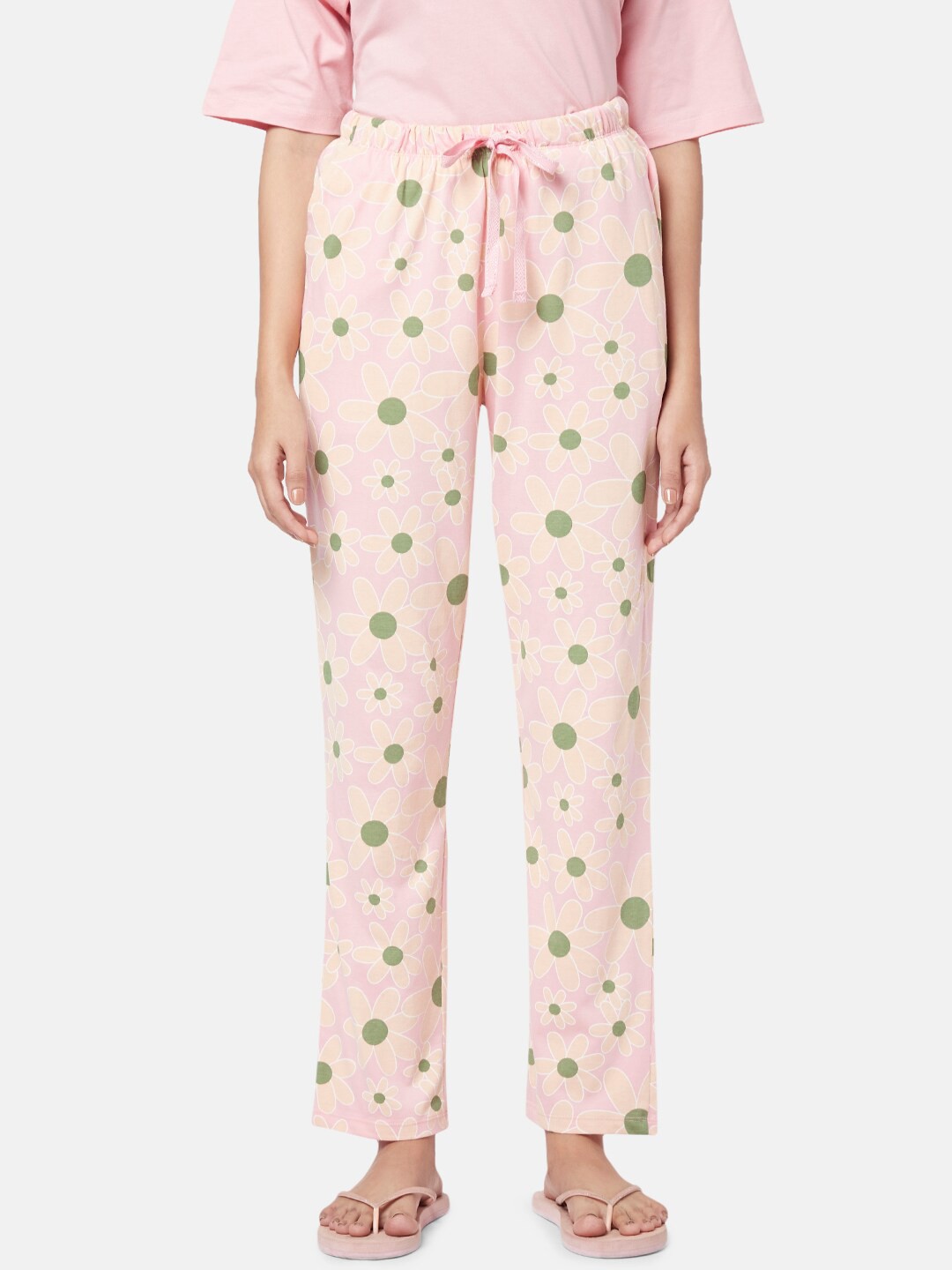 

Dreamz by Pantaloons Women Printed Cotton Lounge Pant, Pink