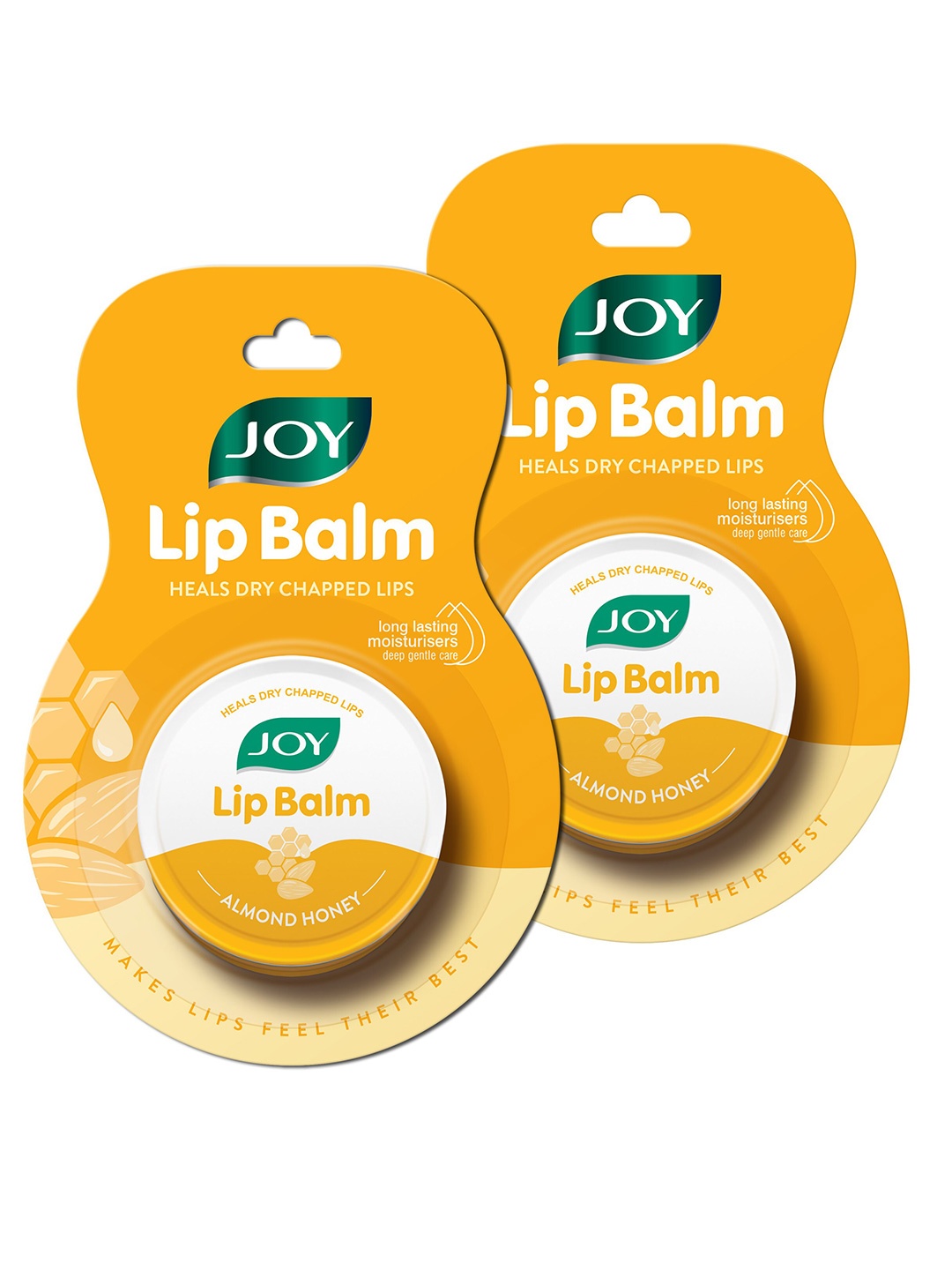 

JOY Set of 2 Long Lasting & Moisturising Lip Balm 18g each - Almond Honey, Yellow