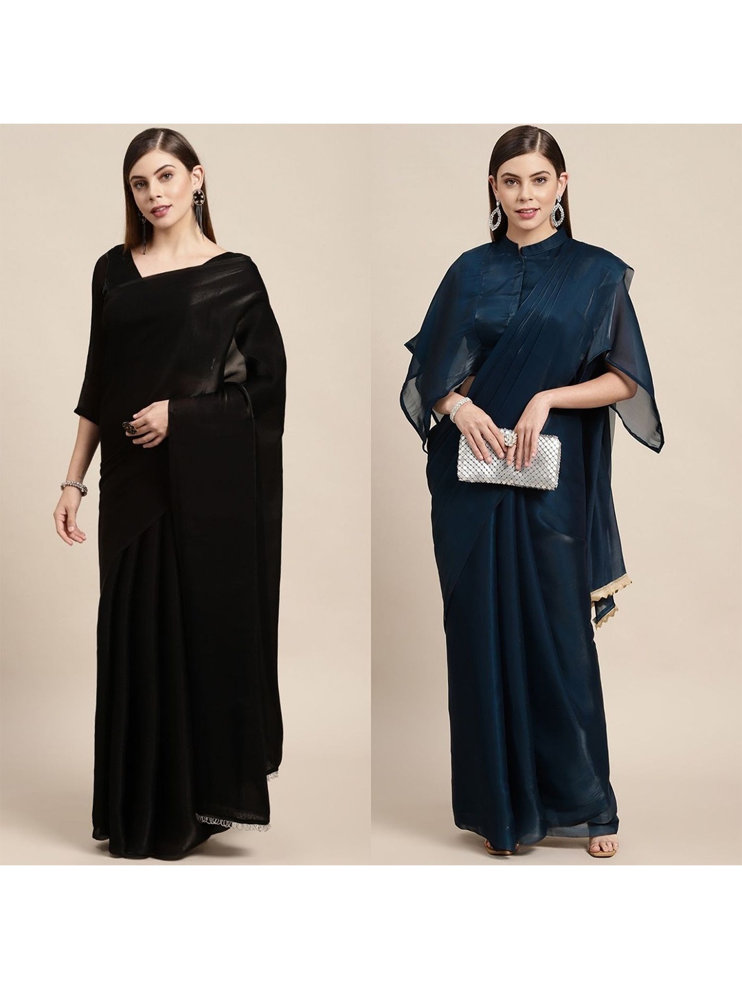 

AVANSHEE Pack Of 2 Saree, Black