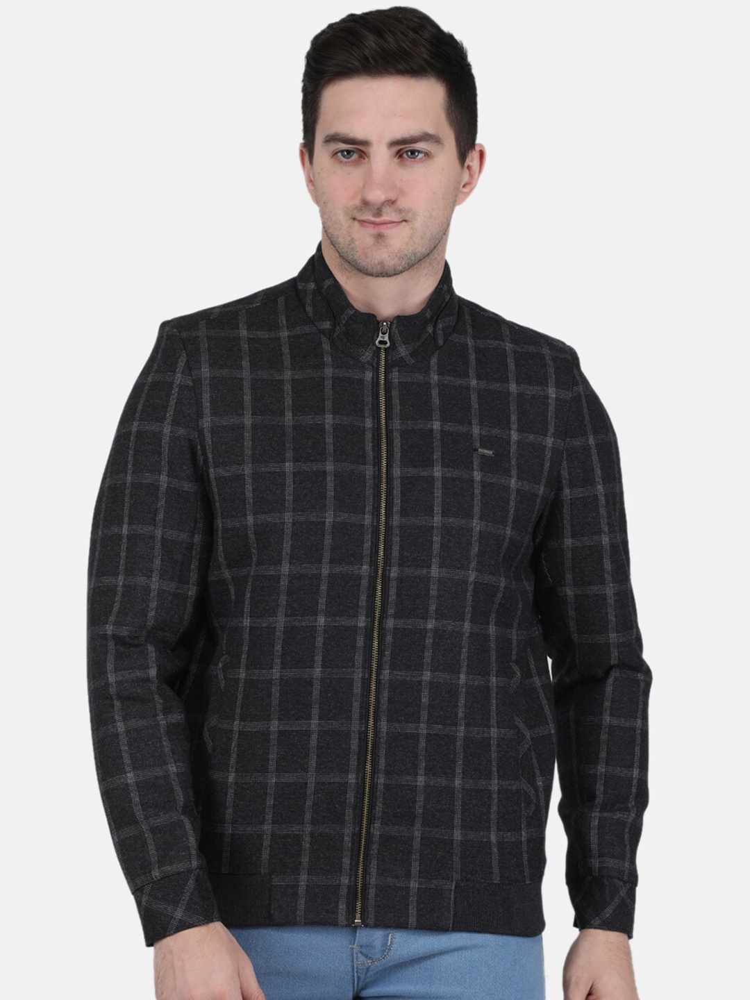 

Monte Carlo Men Checked Pea Coats, Black