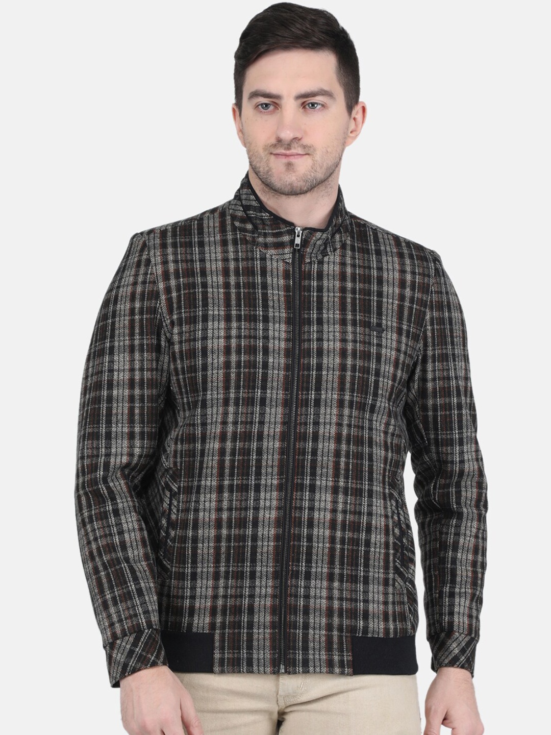 

Monte Carlo Men Checked Pea Coats, Khaki