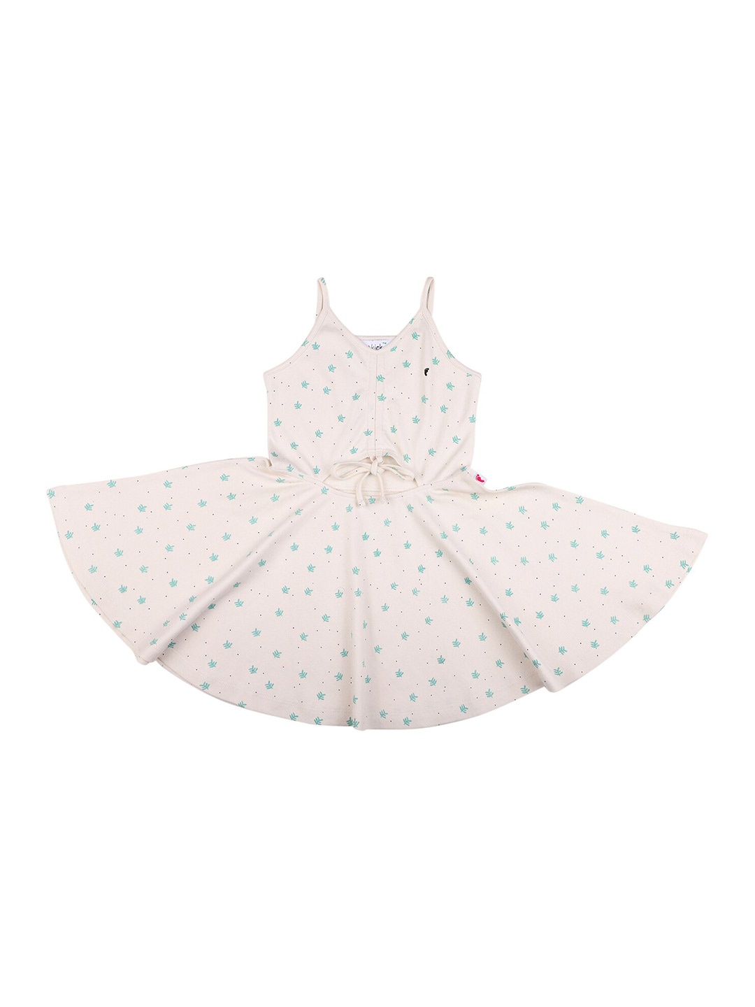 

First Kick Floral Printed Cotton Dress, Cream
