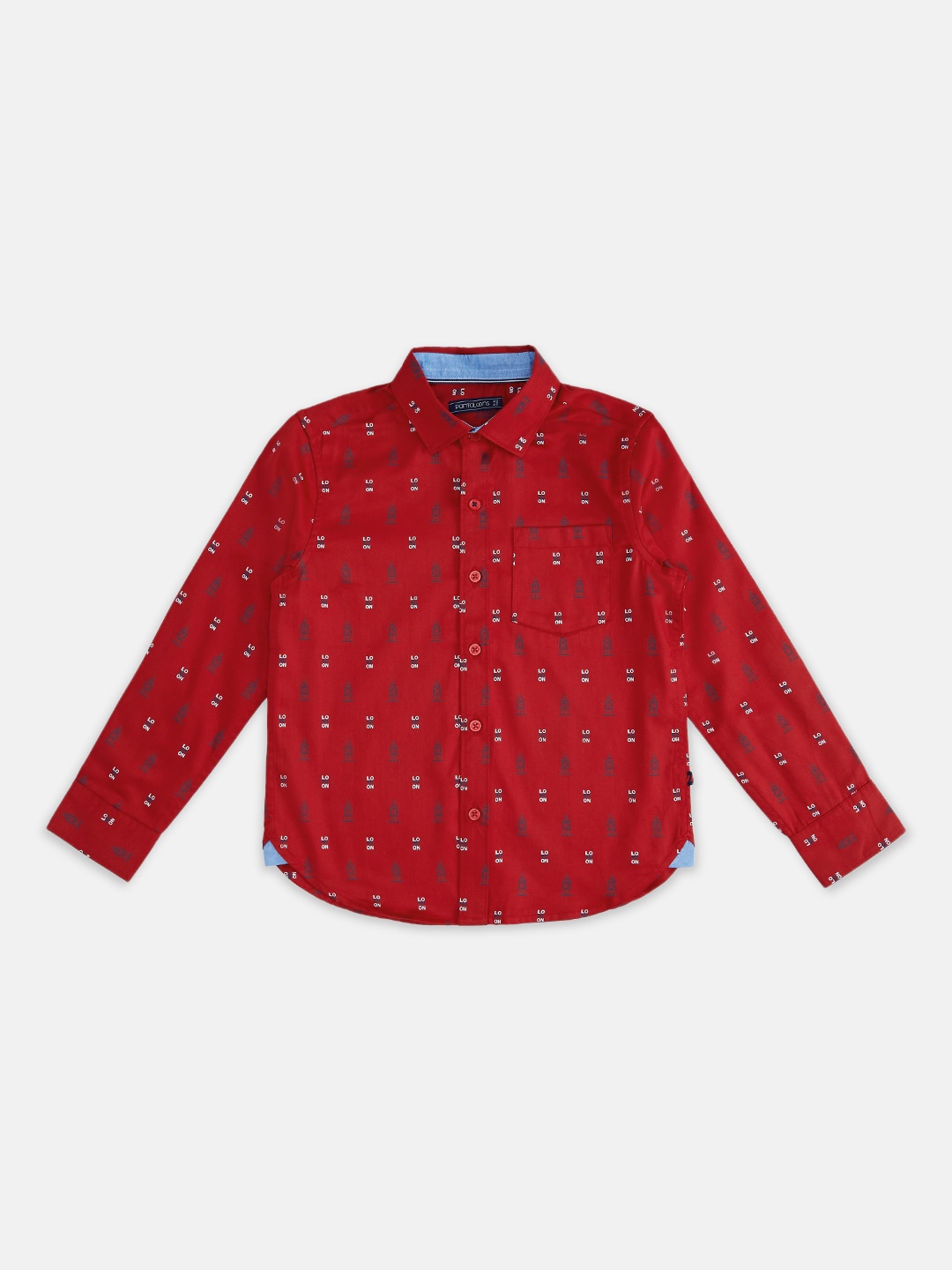 

Pantaloons Junior Boys Printed Cotton Casual Shirt, Red