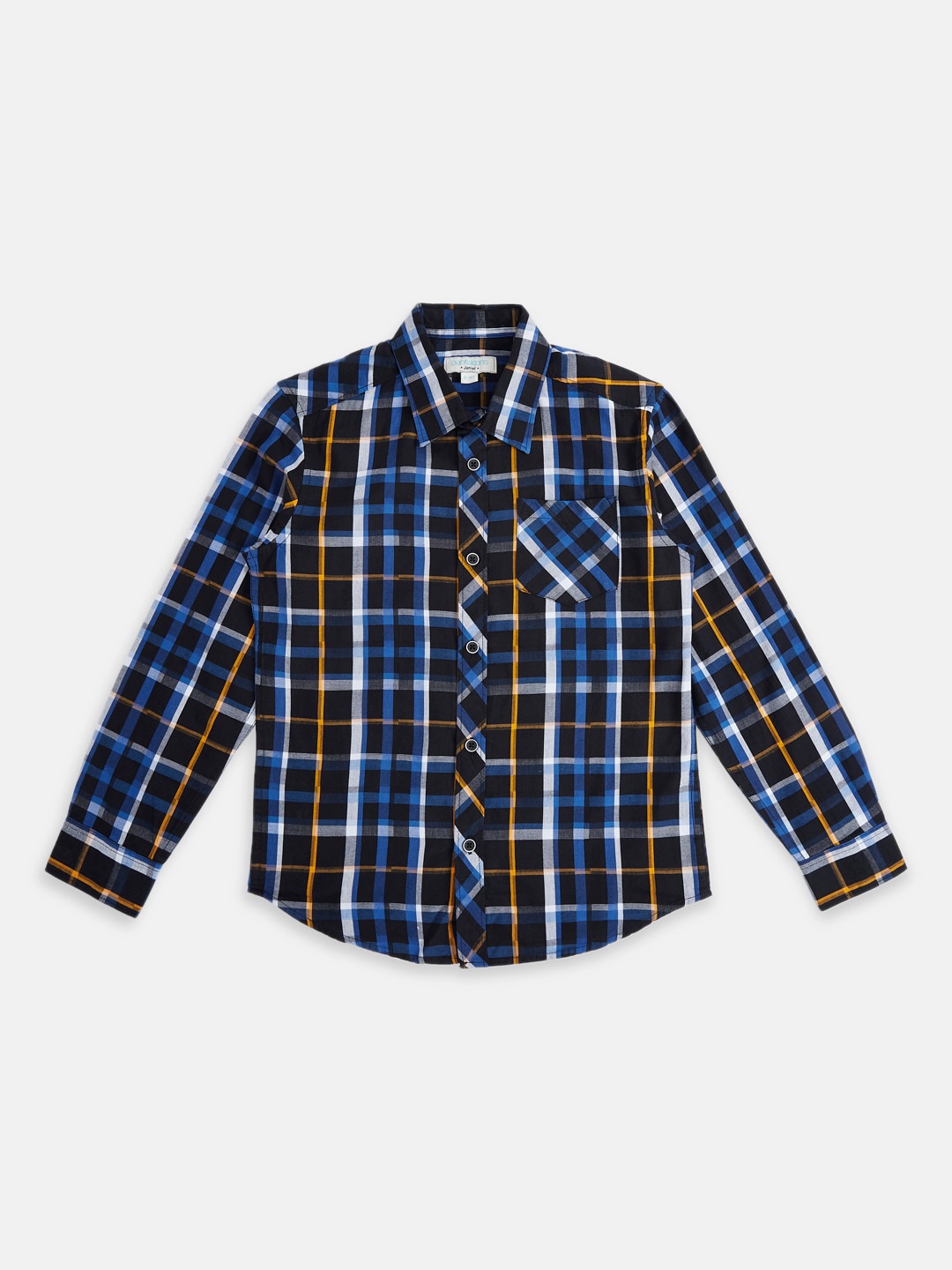 

Pantaloons Junior Boys Boys Cotton Checked Casual Shirt, Black