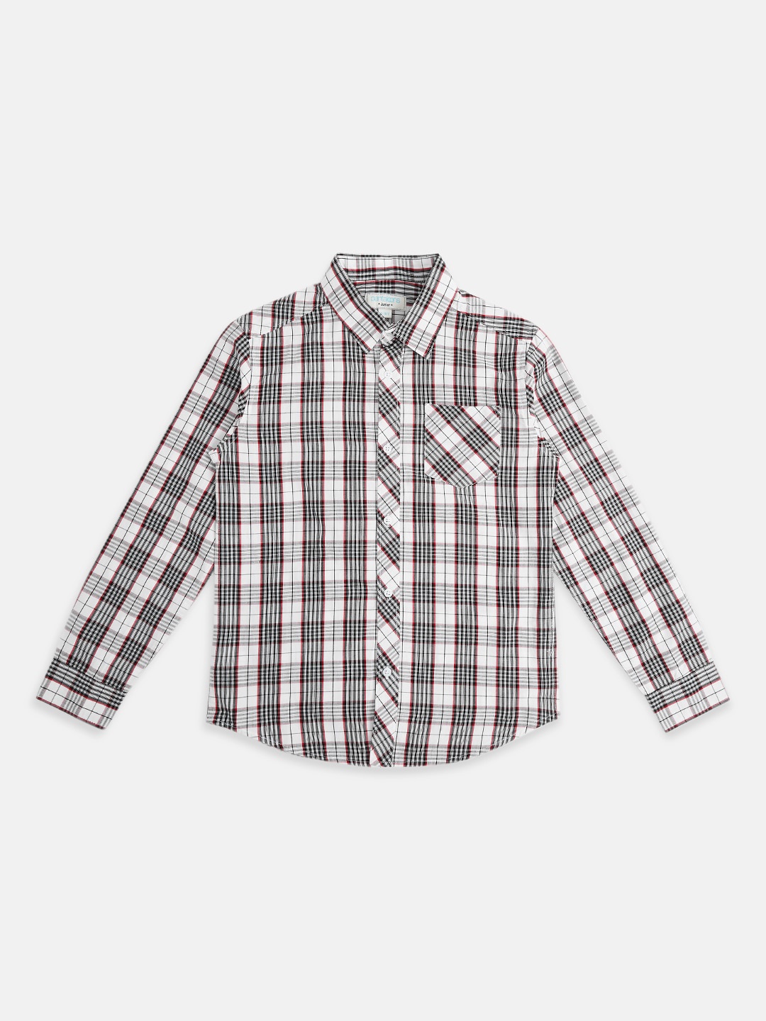 

Pantaloons Junior Boys Checked Cotton Casual Shirt, White