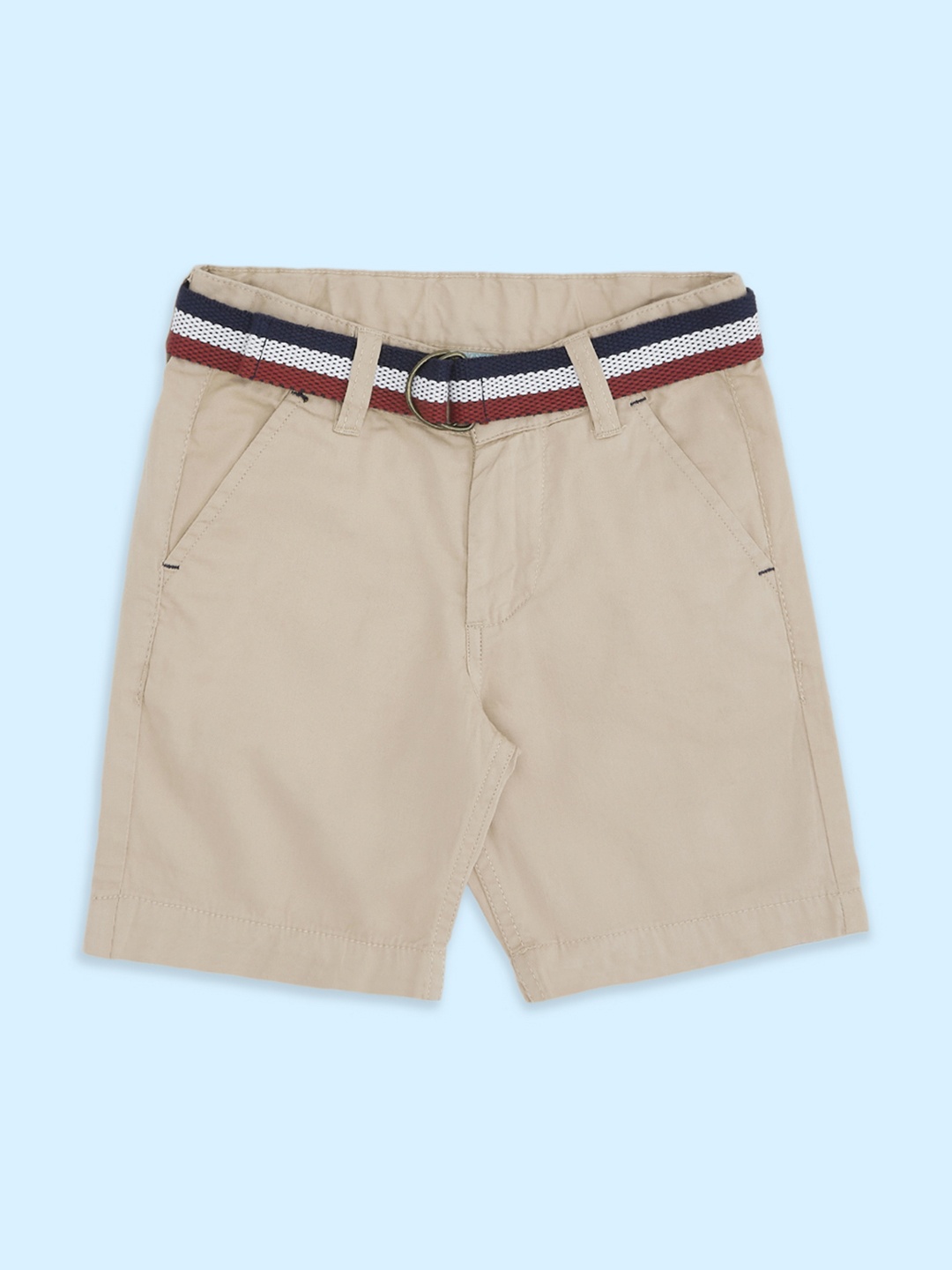 Pantaloons Junior Boys Cotton Shorts, Beige