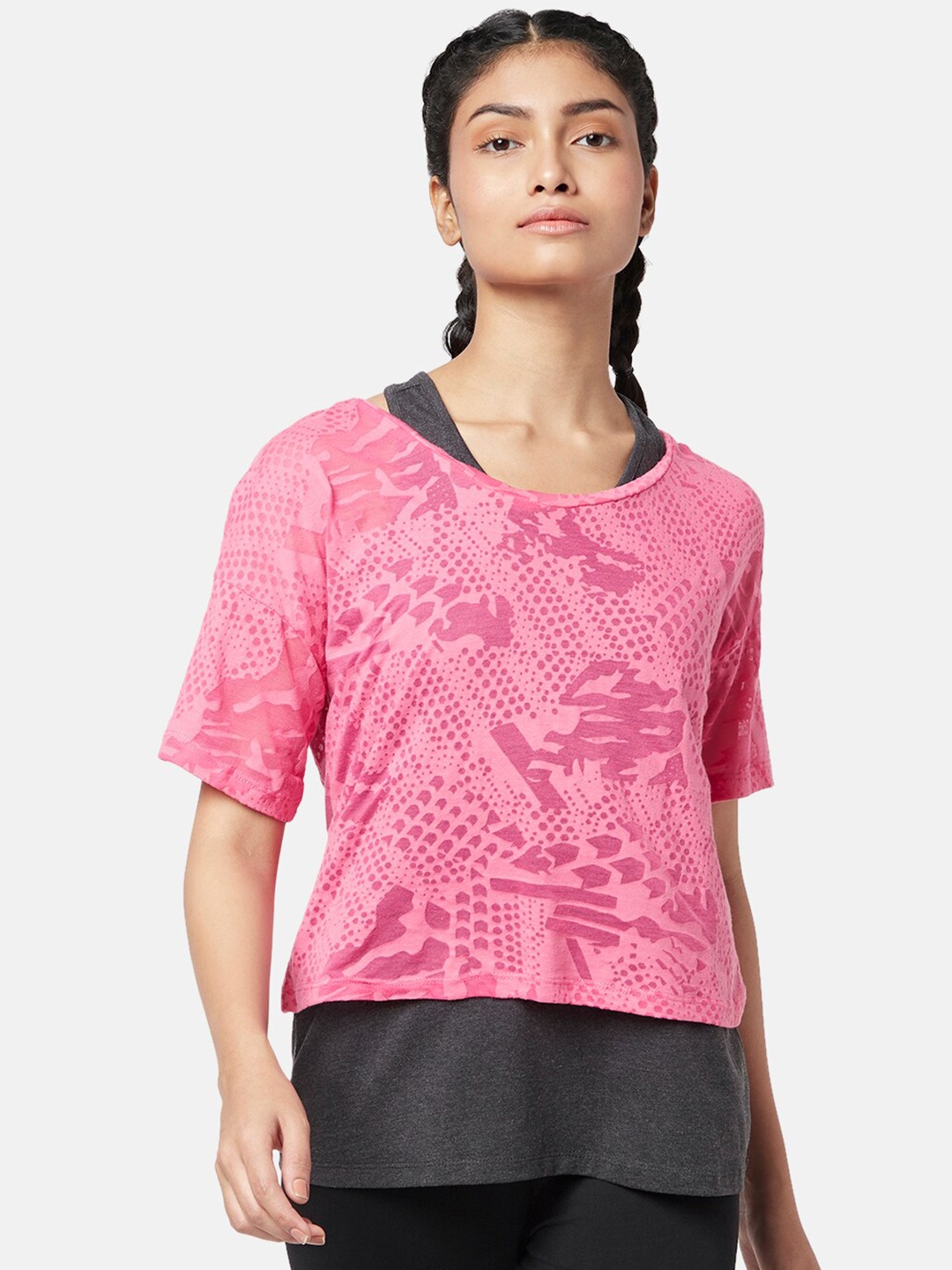 

Ajile by Pantaloons Abstract Print Cotton Top, Pink