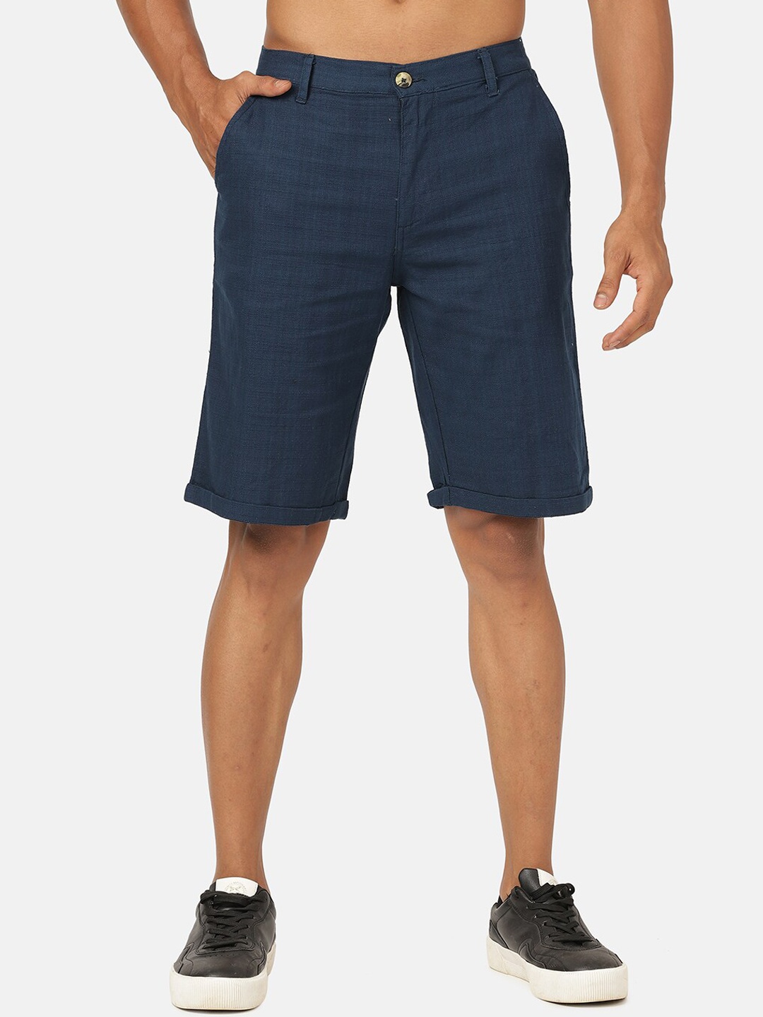 

BLACK RADIO Men Cotton Chino Shorts, Blue